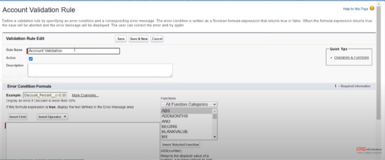 Step-by-step Validation Rules in Salesforce