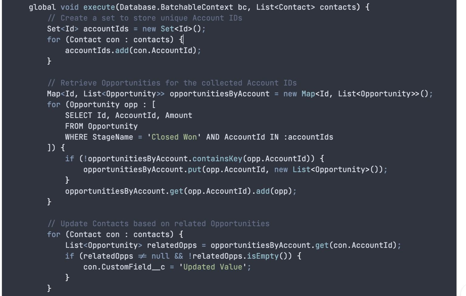How to use Batch Apex to avoid Too Many SOQL Queries 101 errors? CRS